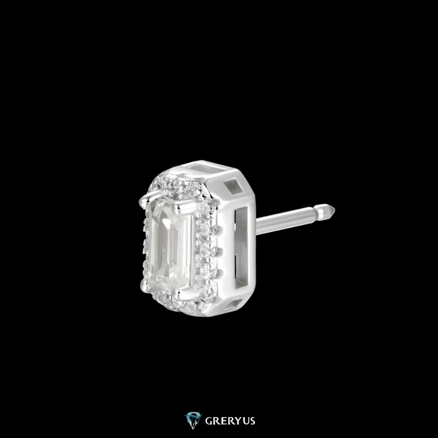 Orecchini Vertical Square 925 Moissanite