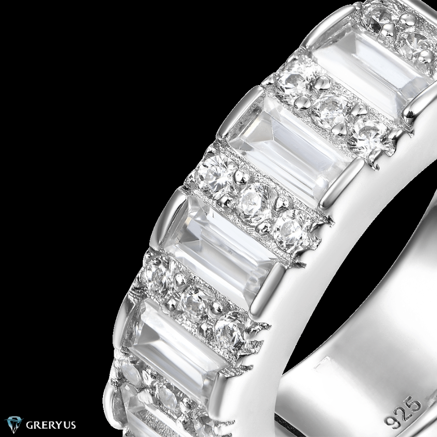 Orecchino Circle Baguette 925 Moissanite