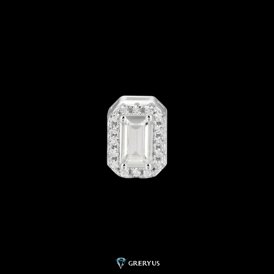 Orecchini Vertical Square 925 Moissanite